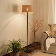EGLO Tabley golvlampa, svart/naturfärgad, höjd 153 cm, tyg