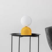 TK Lighting Bordslampa Miki, gul, höjd 21 cm, metall/glas, G9