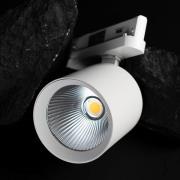 The Light Group SLC LED track spot Fox, vit, 3.000 K, 3-fas skena