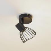 Lindby taklampa Piena, svart, 1 lampa, metall, Ø 9,3cm