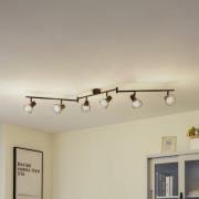 Lindby taklampa Piena, svart, 6 lampor, metall, 150cm