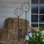 STAR TRADING Sphere LED-markspettslampa, svart, metall, set om 2