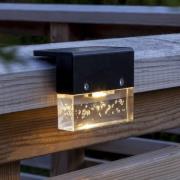 STAR TRADING Bubbly Fence LED-solcellslampa, svart, plast, set om 4