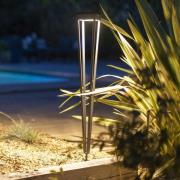 Les Jardins LED-solfackla Tinka, grå, 90 cm, markspett