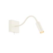 Argon Vägglampa Ojos, gräddfärgad, läslampa, justerbar, 33 cm, G9