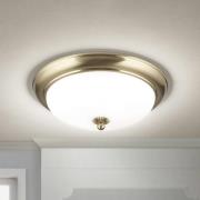 ORION Empire taklampa, Ø 35,5 cm, mässing, frostat opalglas