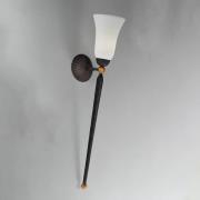 Kögl Vägglampa Antico, scavo glas rund, smidesjärn, höjd 73 cm