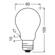 OSRAM LED glödlampa matt E27 3,8W 827 energiklass A 3-pack