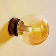EMIBIG LIGHTING Vägglampa Glassy, svart, bärnstensfärgad, glas, E14, Ø...