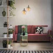 NOWA Pendellampa Paso av glas, 1 lampa, bärnsten