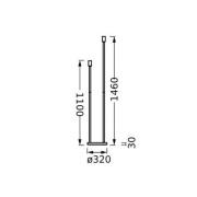 LEDVANCE golvlampa Decor Stick 2 lampor, höjd 146 cm, mörkgrå