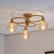 Avonni Binah taklampa bärnsten/antikguld 3 lampor Ø 60 cm glas/metall