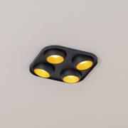 Bega LED inbyggnadsspot Studio Line svart/mässing, 4 lampor.