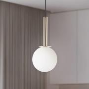 SIGMA Hänglampa Daisy, 1 lampa, guld/vit/svart, glas
