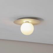 TK Lighting Taklampa Pixie, beige, glas, Ø 25 cm, kula, G9