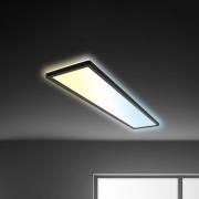 Briloner LED-panel Tava CCT, svart, 98 x 20 cm bakgrundsbelysning plas...