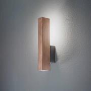 TK Lighting LED-vägglampa i trä Teo, valnöt, 31 cm, 3000 K