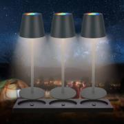 Briloner Cilano LED-bordslampor, set om 3, antracit, laddningsstation