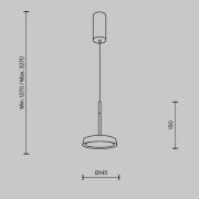 Maytoni LED-hänglampa El, Ø 15,3 cm, guld, aluminium