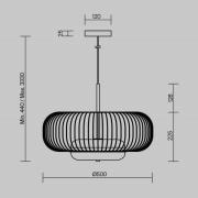 Maytoni LED-hänglampa Levitation, Ø 50 cm, mässingsfärgad