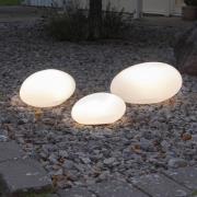 STAR TRADING LED-solcellslampa Globy, stenform, längd 26,5 cm