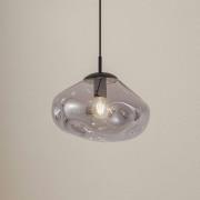 Lindby hänglampa Lelia, rökgrå, glas, Ø 35 cm
