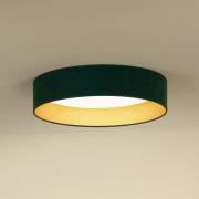 Duolla LED-taklampa Plafond, sammet grön, Ø 45 cm, 3-stegs dimbar