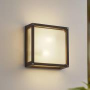 Lucande utomhusvägglampa Aurelien, antracit, sensor, 25x25 cm