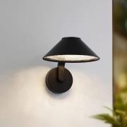 Lindby LED-vägglampa Capelo, svart, aluminium, Ø20cm