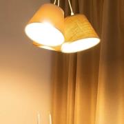 Maco Design Boho hänglampa, 3 lampor, kräm/beige, jute