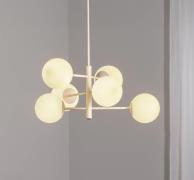 Domiluce Aurora hänglampa, vit, Ø 60 cm, 6 lampor, glas, E14