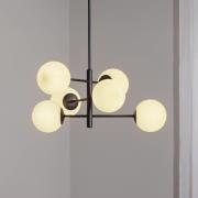 Domiluce Aurora hänglampa, svart, Ø 60 cm, 6 lampor, glas, E14