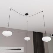 EMIBIG LIGHTING Hänglampa Origo, opal/svart, decentraliserad, glas, 3 ...