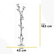 ONLI Golvlampa Lancia, elfenbensfärgad, 3 lampor, järn, glas
