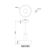 Globo Grant LED-hänglampa, Ø 22 cm, rökgrå, glas