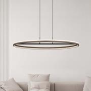 Globo Della LED-hänglampa, längd 101 cm, mörkgrå, metall