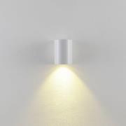 Deko-Light Utomhusvägglampa CAN, vit, 1 lampa, Ø 8 cm, IP65, metall, G...