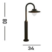 Searchlight LED-väglampa Texas, IP54, grafitfärgad, höjd 80 cm