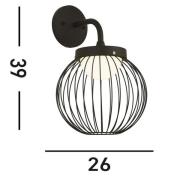 Searchlight LED-utomhusvägglampa X Cabin, IP44, svart, metall