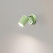 Luminex Spotlight till vägg Fun, ljusgrön, 14 cm hög, justerbar, GU10