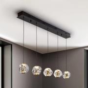 Schuller Valencia Zaria LED-hänglampa, 5 lampor, svart, klar, metall, ...