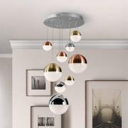 Schuller Valencia LED-hänglampa Sphere, 9 lampor, dimbar, Ø 50 cm, fle...
