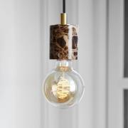 Nordlux Hänglampa Siv med marmorcylinder, brun