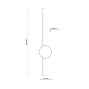 TK Lighting LED-vägglampa Java II, svart, höjd 93 cm, metall