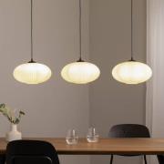 EMIBIG LIGHTING Matsalslampa Coco, längd 115 cm, svart/opal, glas, 3 l...
