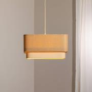 Maco Design Kwadro Duo hänglampa, kräm/beige, 50x50cm, jute/linne