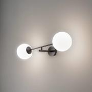 EMIBIG LIGHTING Vägglampa Linear, svart/opal, 2 lampor