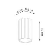 SOLLUX LIGHTING Carbon taklampa, vit, höjd 10 cm, aluminium