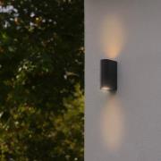 Nordlux Utomhusvägglampa Dion Double, svart, GU10, aluminium, IP44