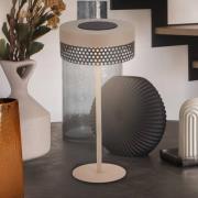 Briloner Booha, uppladdningsbar bordslampa, beige, metall, IP44, dimba...